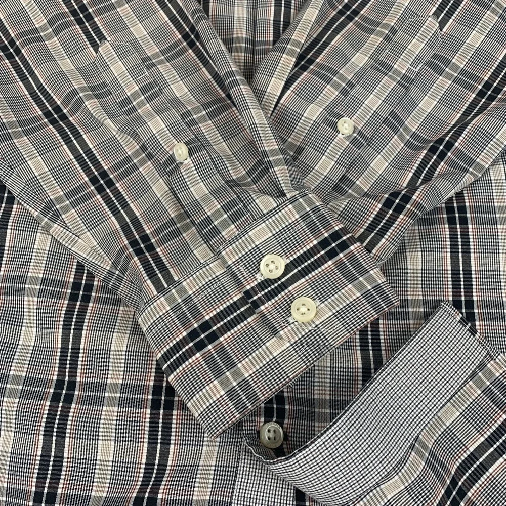 Banana Republic Plaid Dress Shirt 15-15.50 Slim Fit Non Iron 100% Cotton